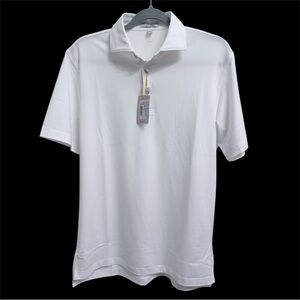 Peter Millar Polo Shirt Mens M White Performance Crown Logo